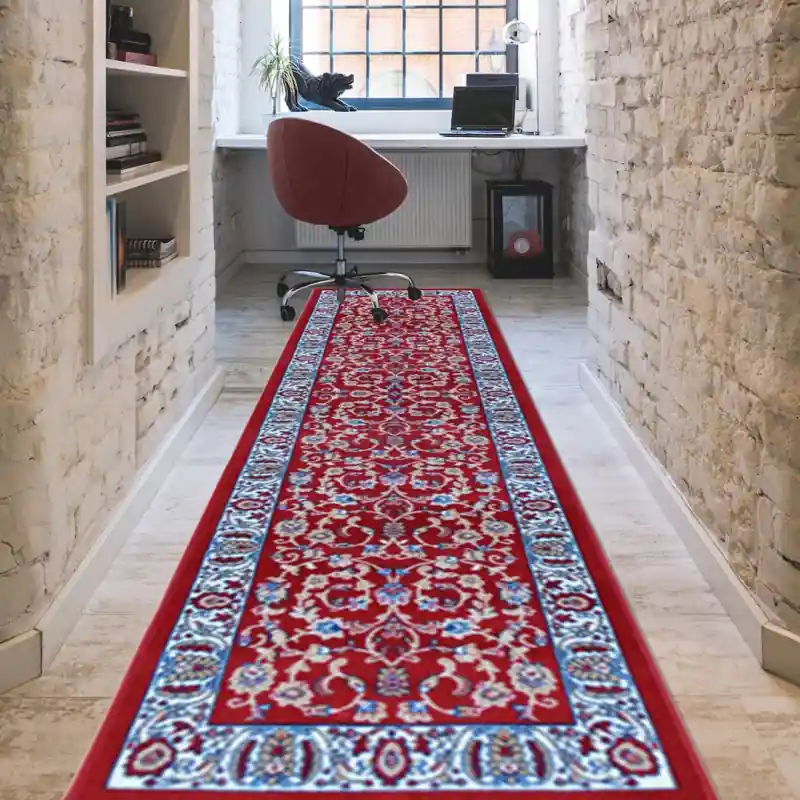 REGAL SHIRAZ - Tappeto Passatoia Corsia Classico Stile Persiano Fiori 2079 Rosso