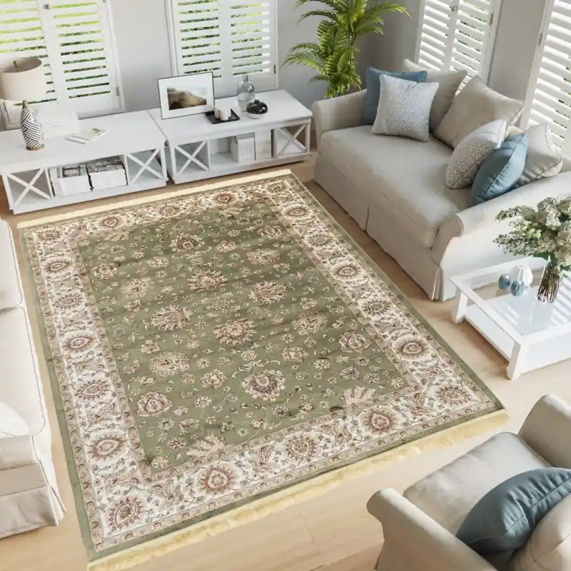 ZAFFIRO - Tappeto Classico Persiano Elegante Effetto Seta - 492 Verde