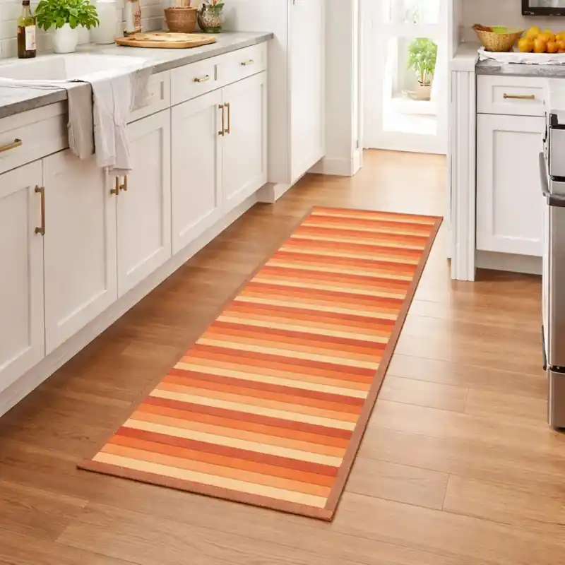 WOODY - Tappeto Passatoia Cucina BAMBOO Deluxe Degradè - Arancio