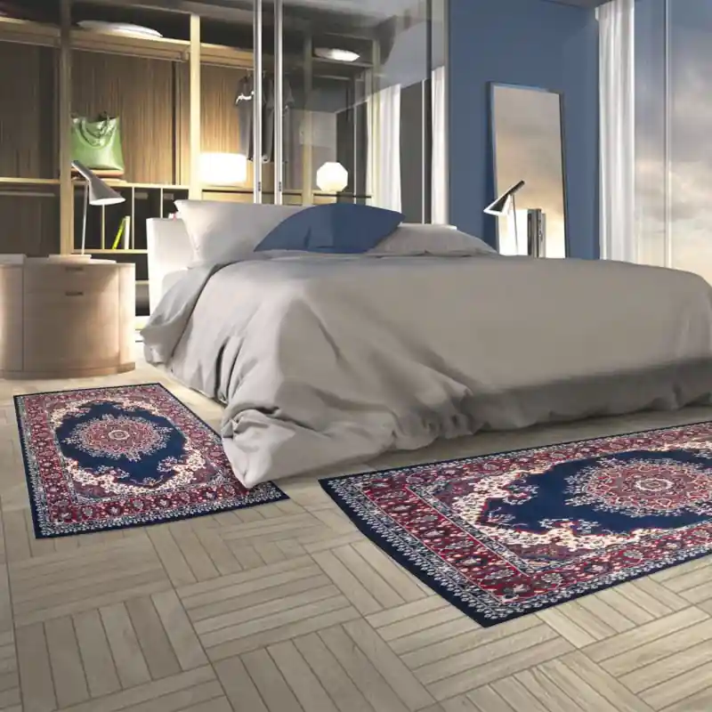 PERSIAN X - Tappeto Parure Scendiletto Orientale Classico Persiano - 4480 Blu Scuro