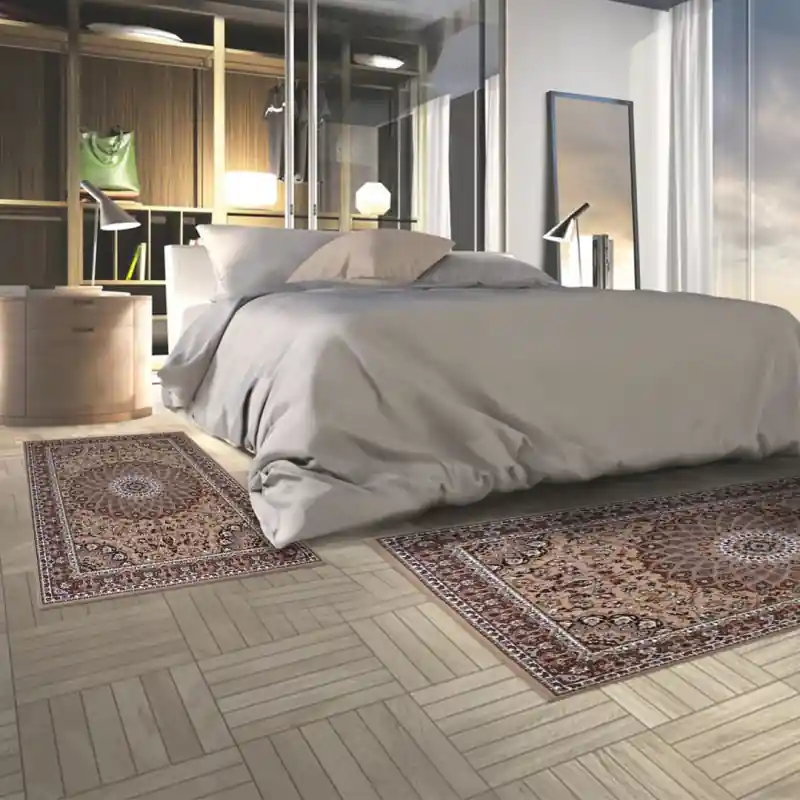 REGAL SHIRAZ - Tappeto Passatoia Parure Scendiletto Classico Stile Persiano 2082 Beige
