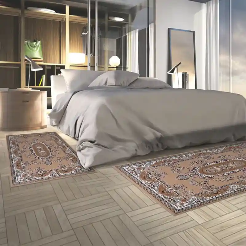 REGAL SHIRAZ - Tappeto Passatoia Parure Scendiletto Classico Stile Persiano 2063 Beige
