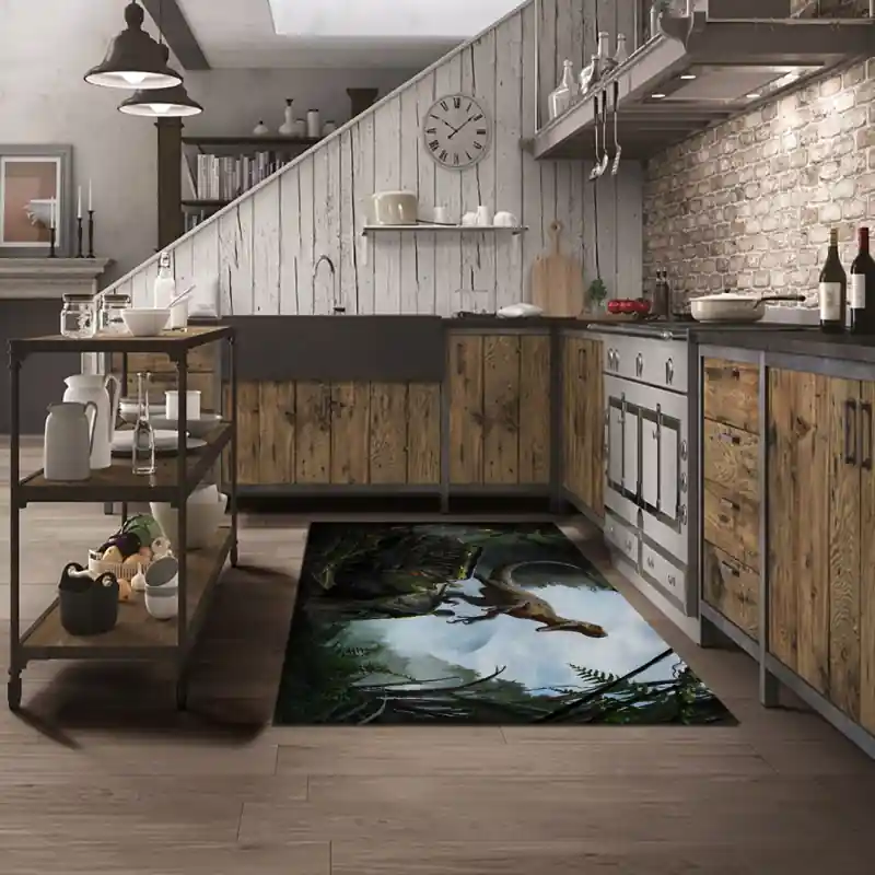 Tappeto Passatoia Salotto Cucina Bagno Lavabile Dinosauro Ornitoleste - DINO0017