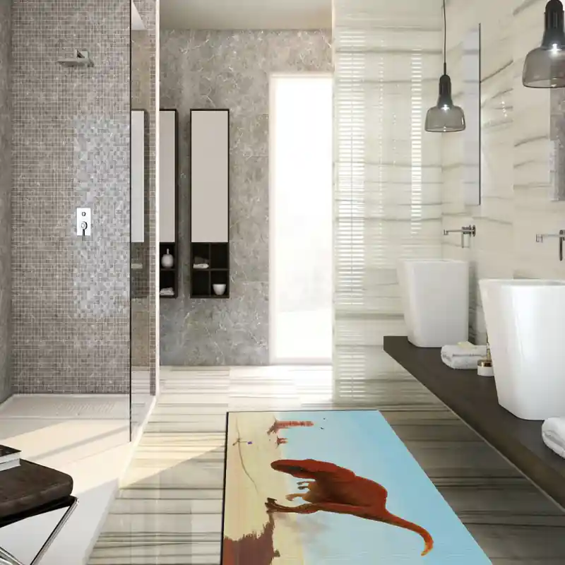 Tappeto Passatoia Salotto Cucina Bagno Lavabile Dinosauro Sinraptor - DINO0015