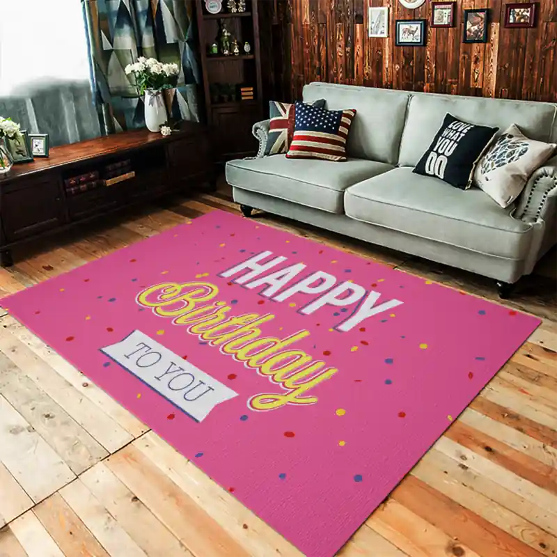 Tappeto Passatoia Salotto Cucina Bagno Lavabile Happy Birthday Rosa Compleanno Cordiandoli - COM0007