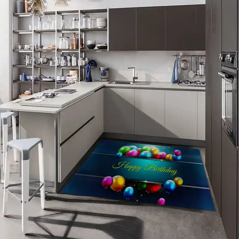 Tappeto Passatoia Salotto Cucina Bagno Lavabile Happy Birthday Balloncini Colorati - COM0005
