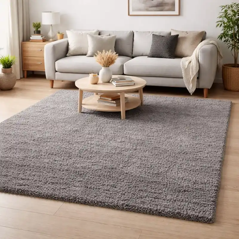 RAVELLO - Tappeto Moderno Shaggy Soft Touch Tinta Unita - 060 Grigio