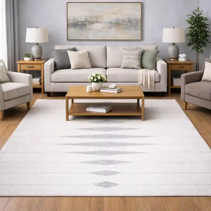 SAHARA - Tappeto Moderno Shaggy Soft Touch Grigio Avorio - 23352-6252