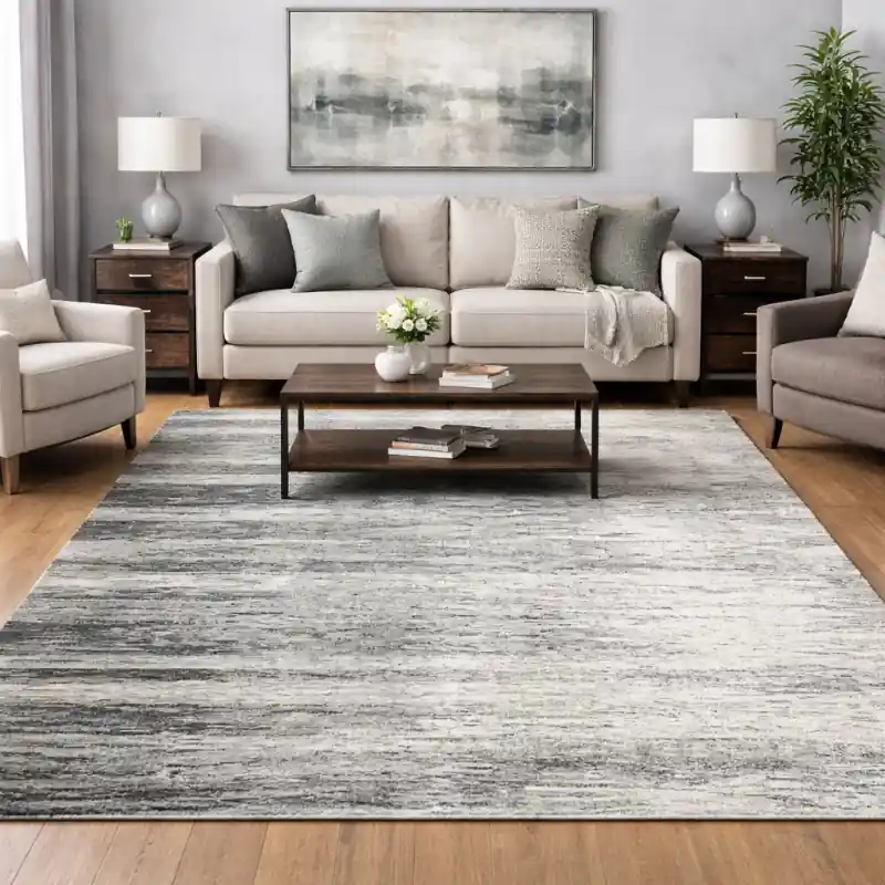 SAHARA - Tappeto Moderno Shaggy Soft Touch Grigio Avorio - 23137-6248