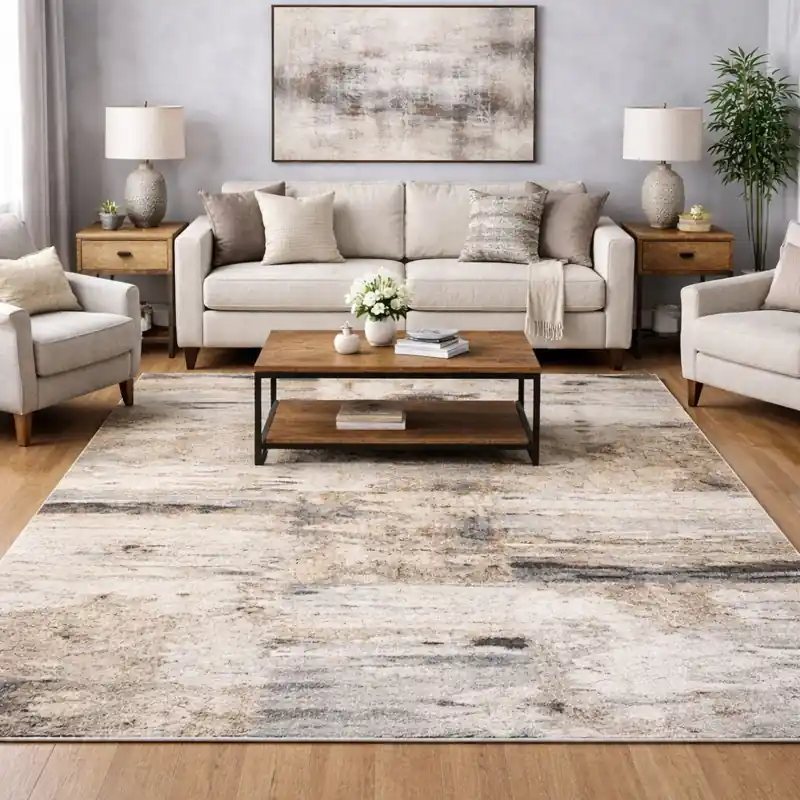 SAHARA - Tappeto Moderno Shaggy Soft Touch Grigio Avorio Beige - 23125-6258