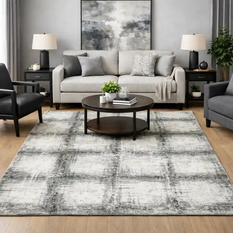 SAHARA - Tappeto Moderno Shaggy Soft Touch Grigio Avorio - 23095-6248