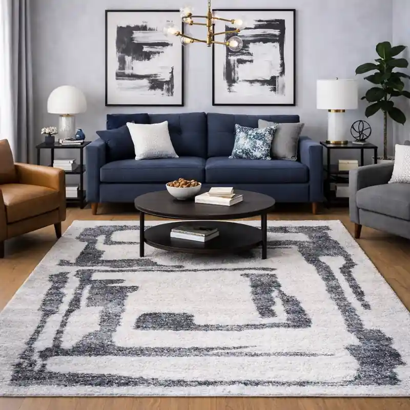 SAHARA - Tappeto Moderno Shaggy Soft Touch Grigio Beige Panna - 23403-6258