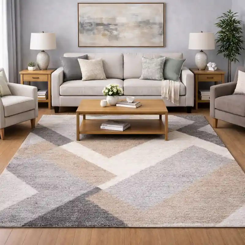 SAHARA - Tappeto Moderno Shaggy Soft Touch Grigio Beige Tortora - 23314-6262