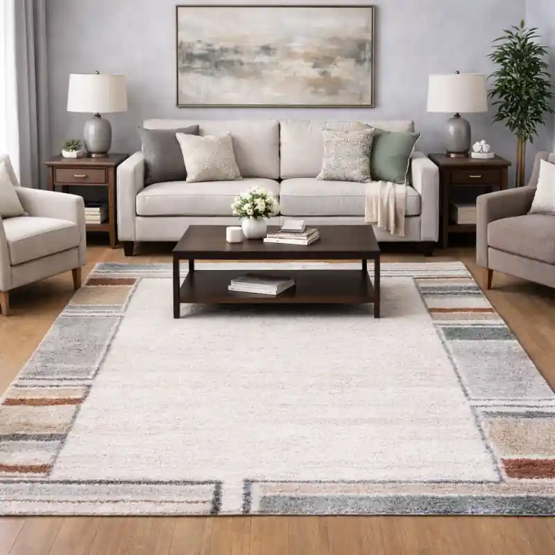 SAHARA - Tappeto Moderno Shaggy Soft Touch Grigio Beige Tortora Rosso - 23265-6767