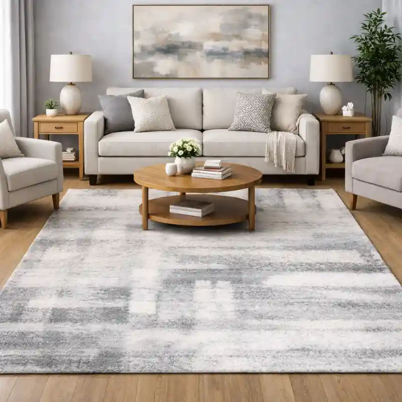 SAHARA - Tappeto Moderno Shaggy Soft Touch Grigio Avorio Beige - 23182-6252