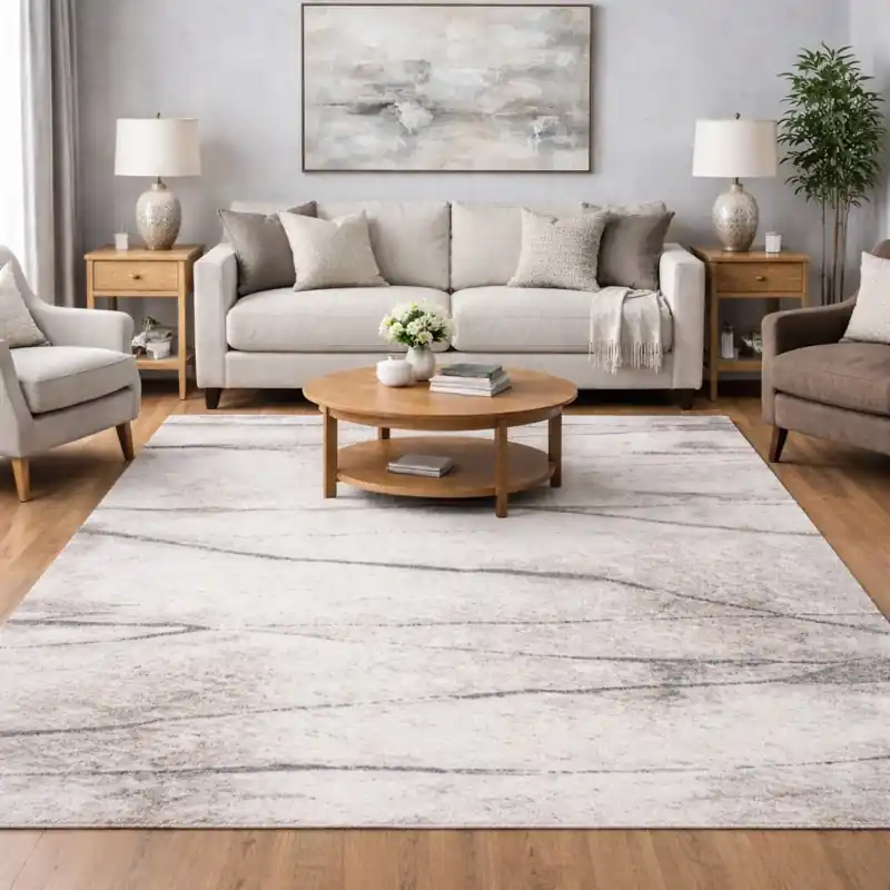 SAHARA - Tappeto Moderno Shaggy Soft Touch Grigio Avorio Beige - 23123-6362
