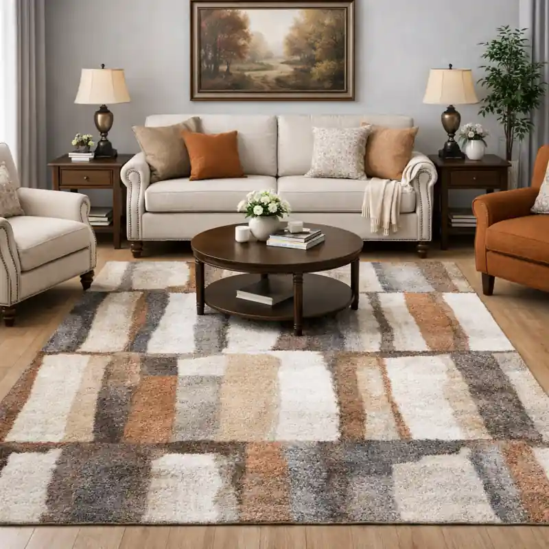 SAHARA - Tappeto Moderno Shaggy Soft Touch Grigio Avorio Beige Marrone - 23106-6787