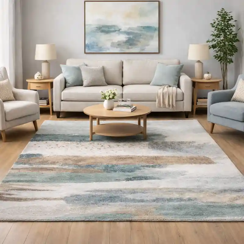 SAHARA - Tappeto Moderno Shaggy Soft Touch Grigio Avorio Beige Verde - 23056-6747