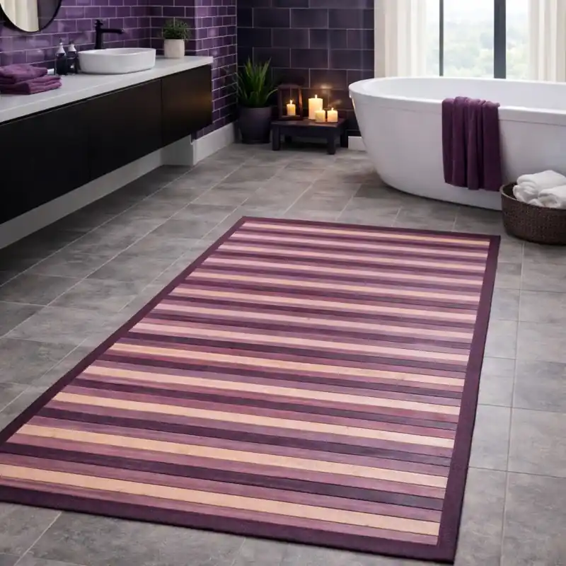 WOODY - Tappeto Passatoia Bagno BAMBOO Deluxe Degradè - Viola