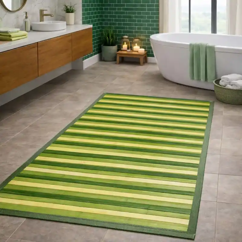 WOODY - Tappeto Passatoia Bagno BAMBOO Deluxe Degradè - Verde