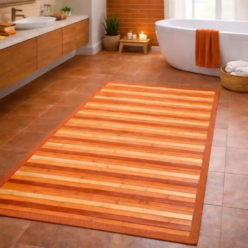 WOODY - Tappeto Passatoia Bagno BAMBOO Deluxe Degradè - Arancio