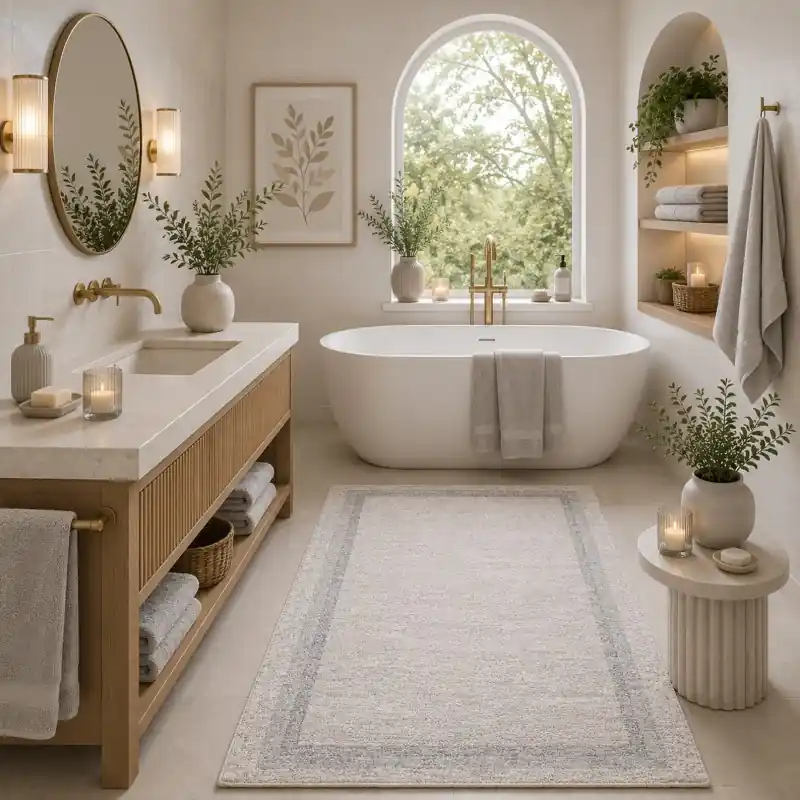 SOFT - Tappeto Passatoia da Bagno - Lavabile ed Antiscivolo - Ciniglia Jacquard - Grigio