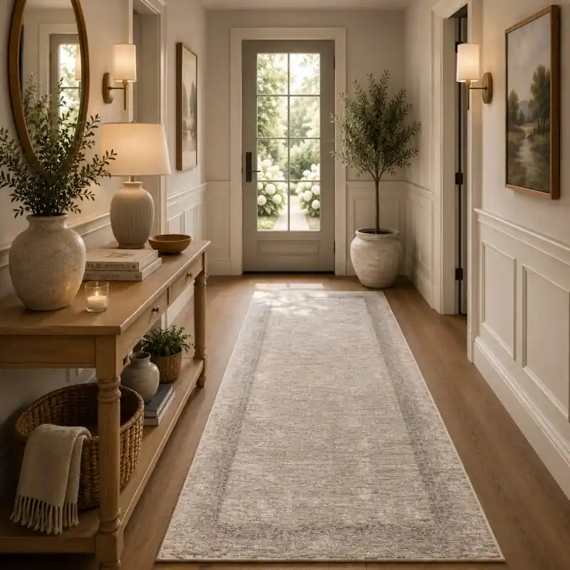 SOFT - Tappeto Passatoia Corsia - Lavabile ed Antiscivolo - Ciniglia Jacquard - Tortora