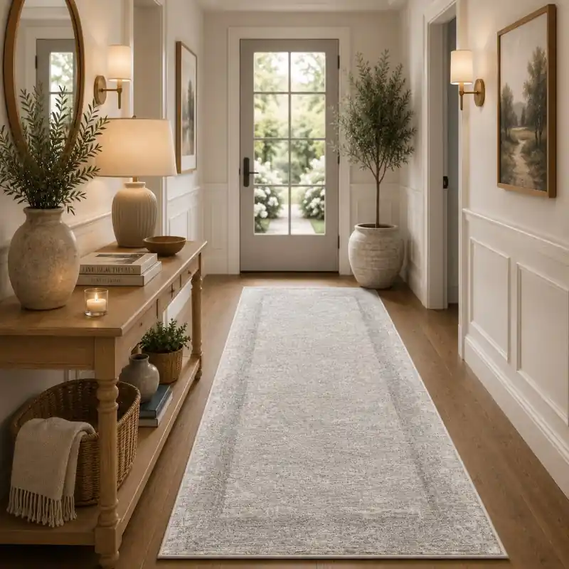 SOFT - Tappeto Passatoia Corsia - Lavabile ed Antiscivolo - Ciniglia Jacquard - Grigio