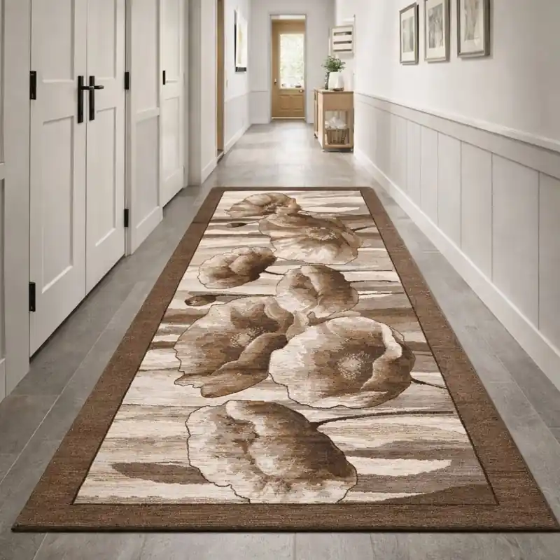 HOLLAND - Tappeto Passatoia Corsia - Lavabile ed Antiscivolo - Ciniglia Jacquard - Fango