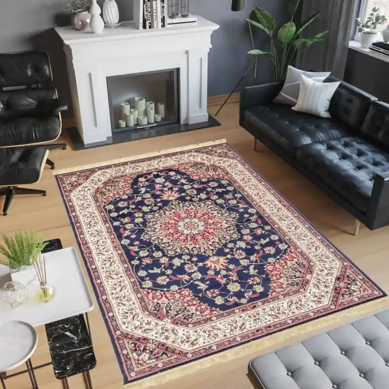 ZAFFIRO - Tappeto Classico Persiano Elegante Effetto Seta - 317 Blu