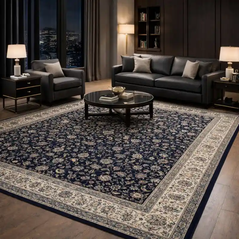 LEONARDO - Tappeto Pregiato Classico Orientale Greche Fiori Blu 57221-3434