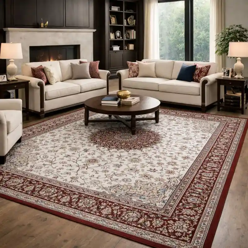 LEONARDO - Tappeto Pregiato Classico Orientale Greche Fiori Rosso 57178-6414