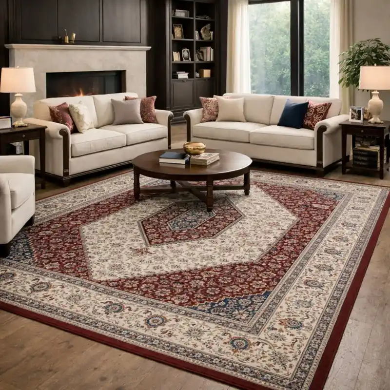 LEONARDO - Tappeto Pregiato Classico Orientale Greche Rombo Rosso 57177-6414