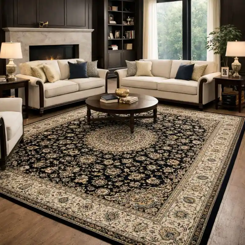 LEONARDO - Tappeto Pregiato Classico Orientale Greche Fiori Blu 57119-3434