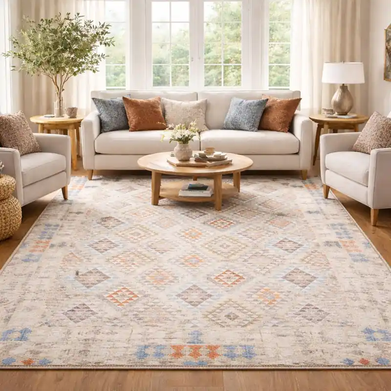 ANATOLY - Tappeto Kilim Orientale Vintage Lavabile Antiscivolo Beige KILIM01