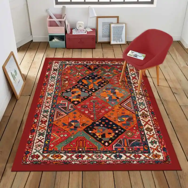 Tappeto Classico Orientale Persiano XIX Secolo - Lavabile Antiscivolo - BAKHTIARI ARANCIO