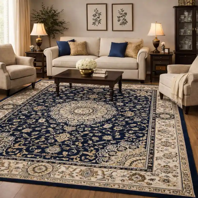 CLASSIC TOUCH - Tappeto Classico Stile Persiano Blu Beige - 9596