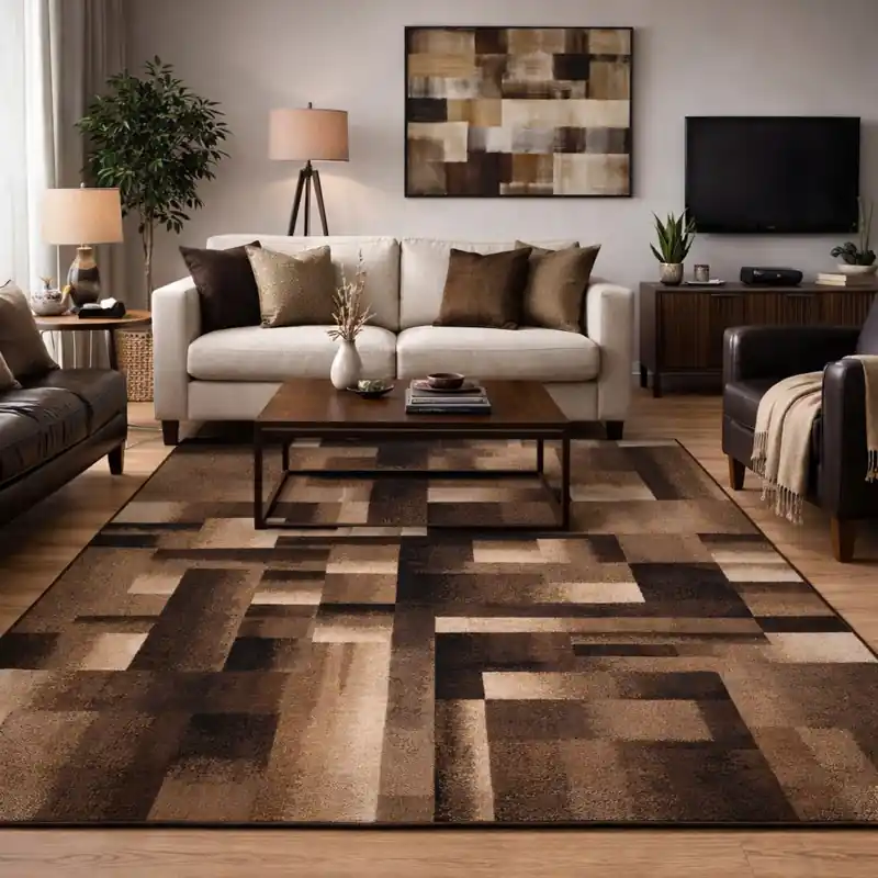 COLORS - Tappeto Moderno Elegante Geometrico Marrone Tortora Beige - 4256 Cioccolato