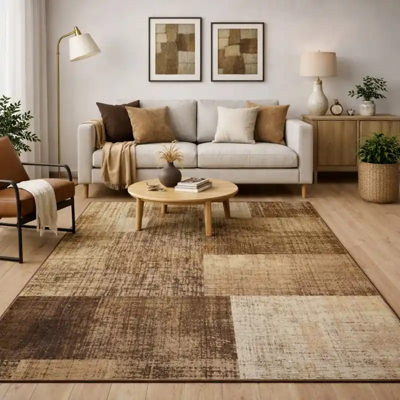 COLORS - Tappeto Moderno Elegante Geometrico Marrone Beige - 4096 Tortora