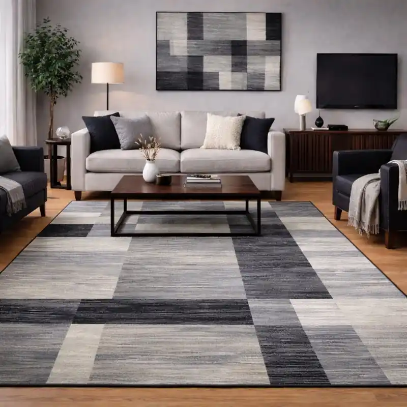 COLORS - Tappeto Moderno Elegante Geometrico Grigio Antracite Beige - 4626 Tortora