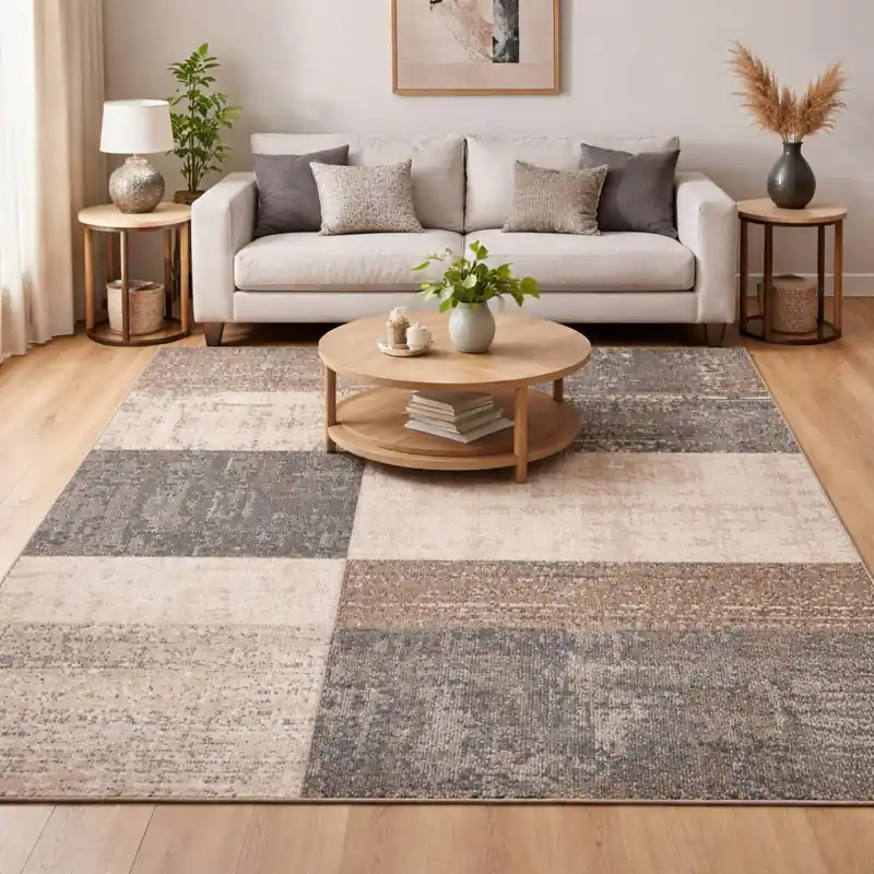 FUSION - Tappeto Moderno Sfumato Geometrico Melange - 2032 Grigio Beige