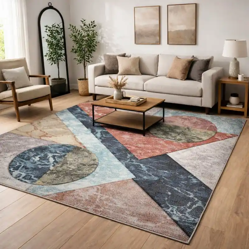 FUSION - Tappeto Moderno Sfumato Geometrico Melange - 8451 Multicolor