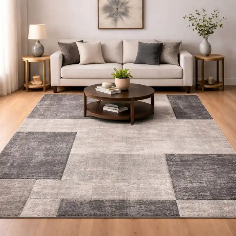 FUSION - Tappeto Moderno Sfumato Geometrico Melange - 83331 Grigio Beige