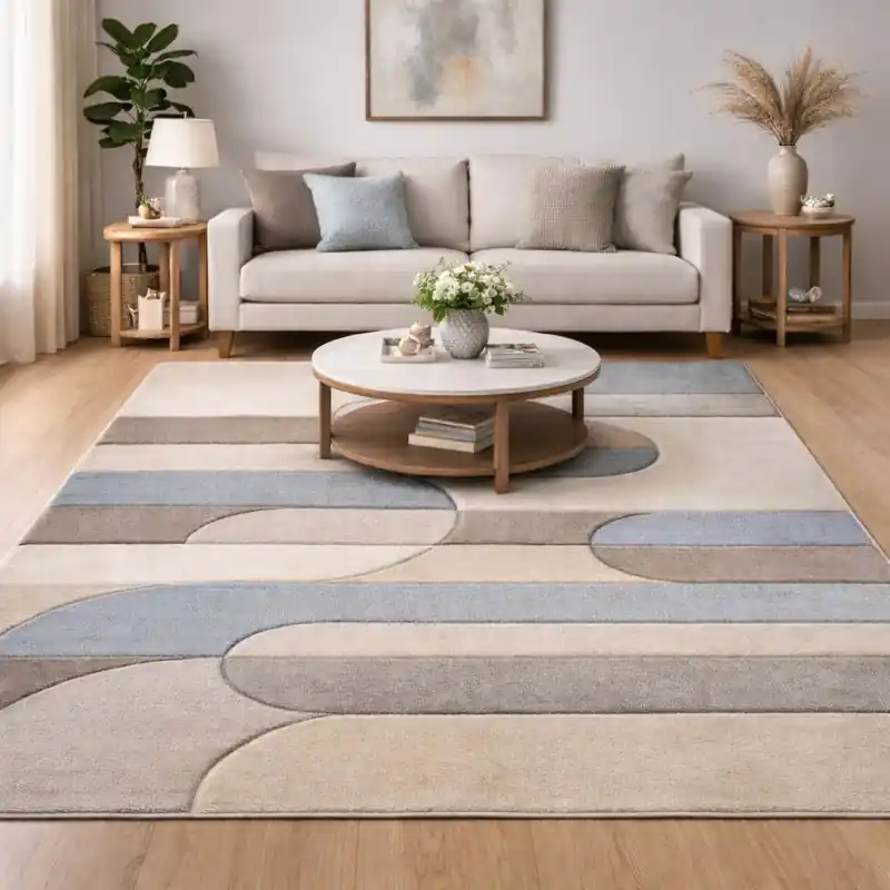 FUSION - Tappeto Moderno Sfumato Geometrico Melange - 8231 Grigio Beige