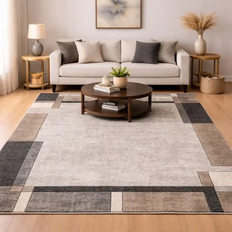 FUSION - Tappeto Moderno Sfumato Geometrico Melange - 8541 Grigio Beige