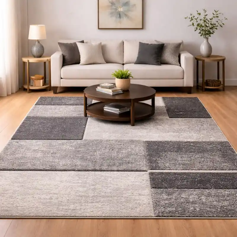 FUSION - Tappeto Moderno Sfumato Geometrico Melange - 87071 Grigio