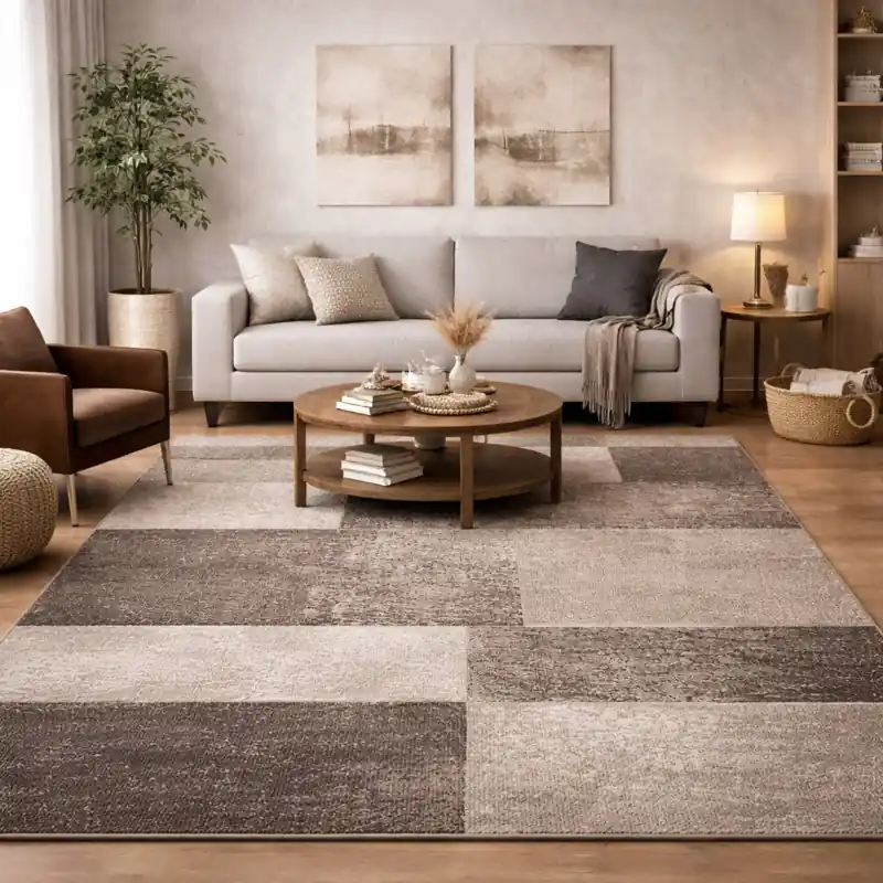 FUSION - Tappeto Moderno Sfumato Geometrico Melange - 87071 Beige