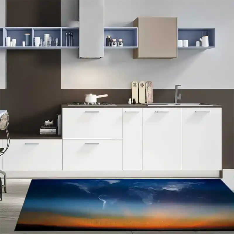 Tappeto Passatoia Salotto Cucina Bagno Lavabile Carta Geografica Nuvole Cielo - CG0051