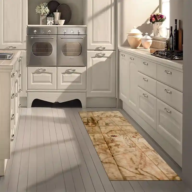 Tappeto Passatoia Salotto Cucina Bagno Lavabile Cartina Geografica Antica Scoperta - CG0043
