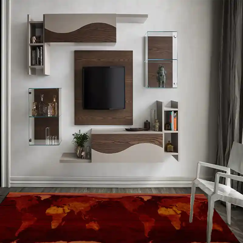 Tappeto Passatoia Salotto Cucina Bagno Lavabile Cartina Mondo Tramonto Rosso - CG0033